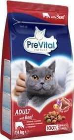 PREVITAL Cat Food Adult with Beef - Dry Cat Food - 1.4 kg