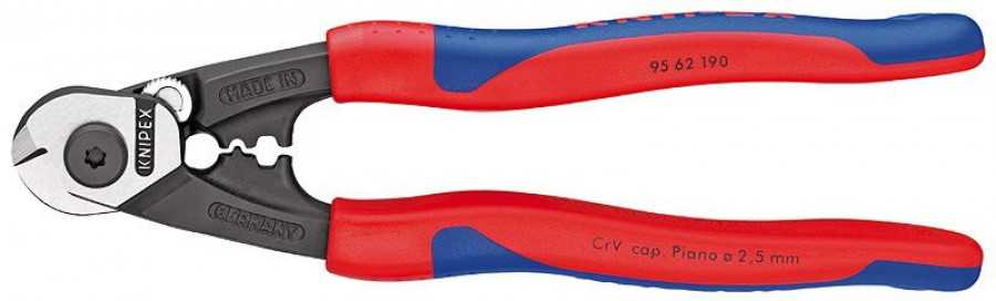 Knipex 9562190 Crimping tool Blue, Red cable crimper, Cutting pliers