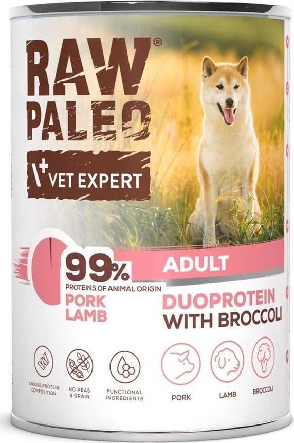 VetExpert RAW PALEO Duoprotein Pork AND amp; Lamb Adult - wet dog food - 400g