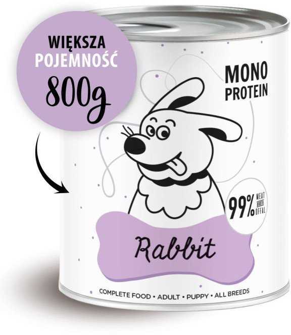 PAKA ZWIERZAKA Pepe Rabbit - wet dog food - 800g
