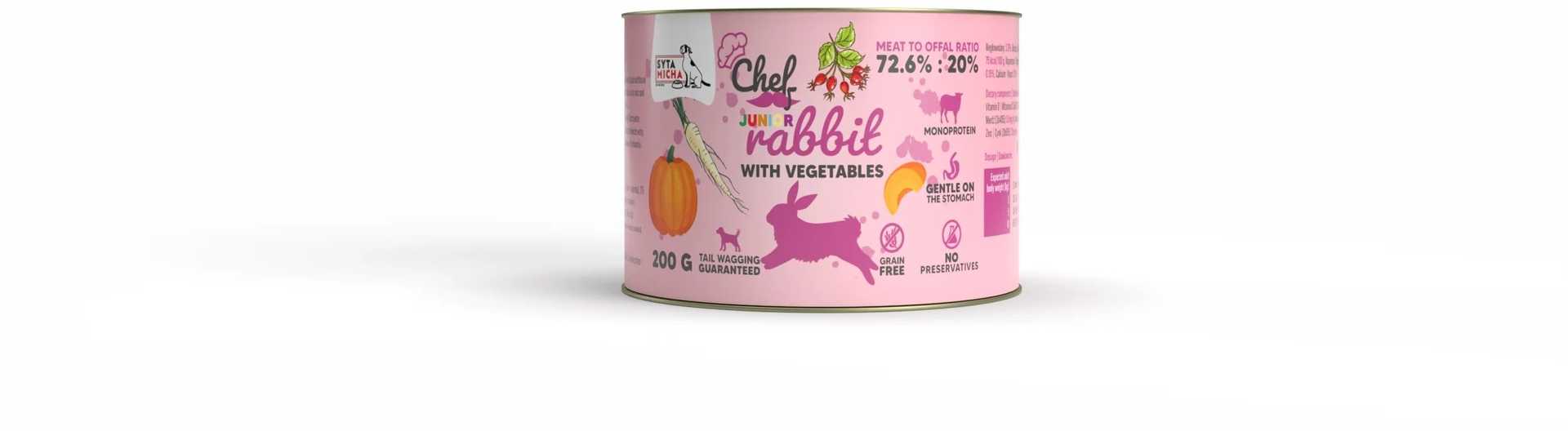 SYTA MICHA Chef Junior Rabbit with vegetables Mono - wet dog
