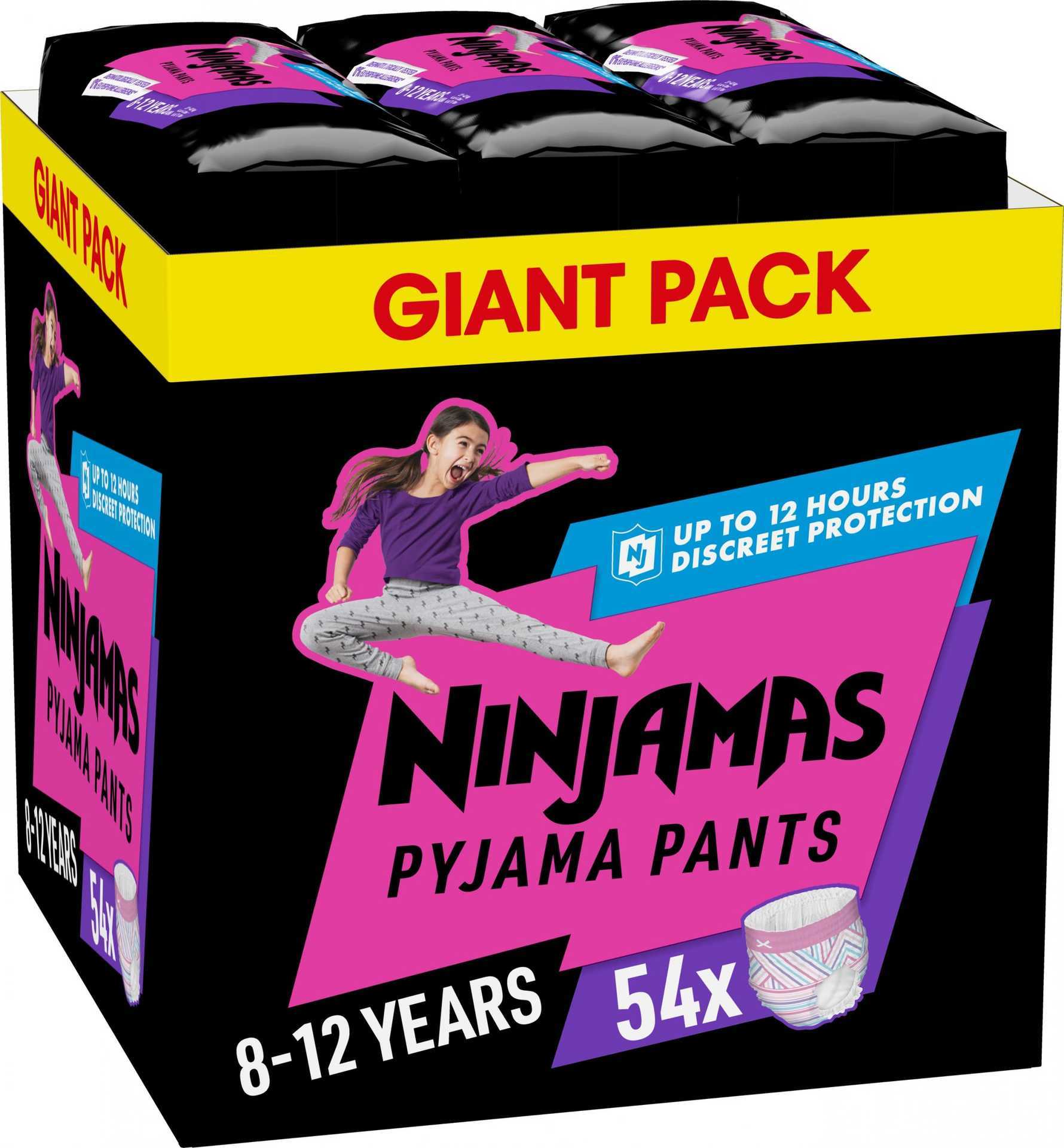 Pampers Ninjamas Pyjama Pants for Girls (Size 8 / XXX-Large, 27–43 kg) 54pcs