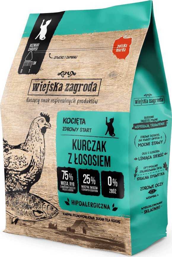 wiejska zagroda Chicken with salmon dry cat food 400g