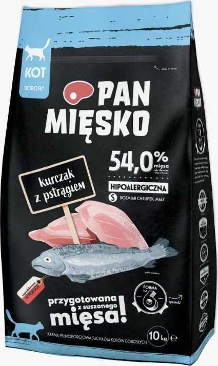 PAN MIĘSKO Chicken with trout S - dry cat food - 10kg