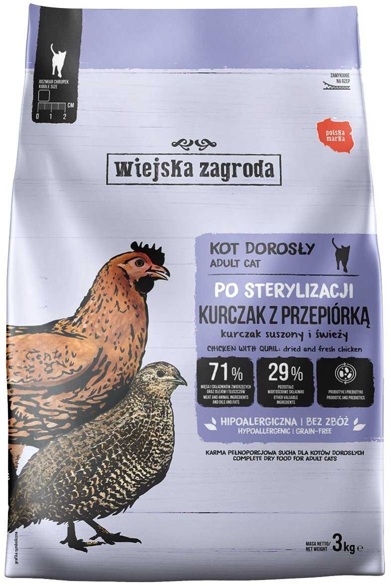 wiejska zagroda _8346446 Sterilised Chicken with quail - dry cat food