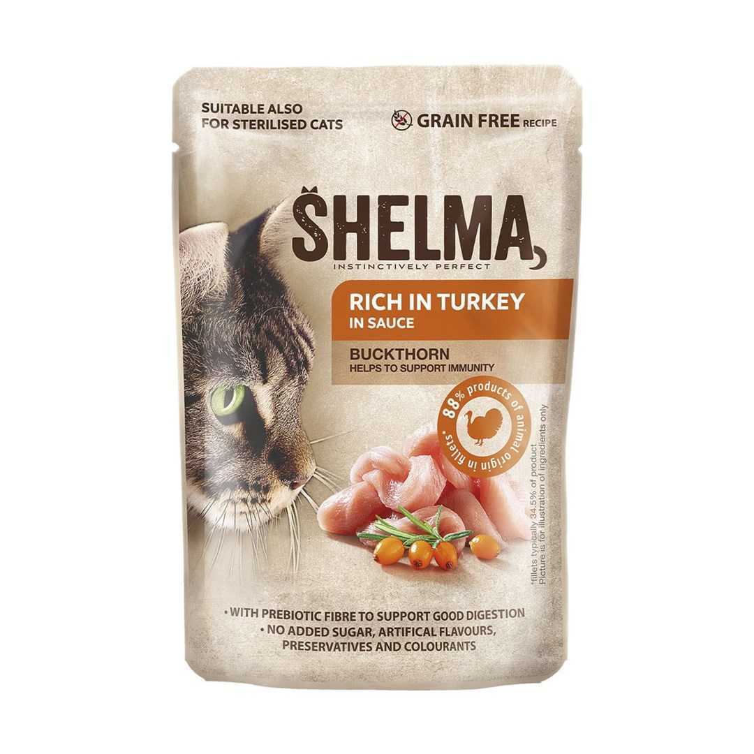SHELMA with turkey, duck, chicken and beef in sauce - wet cat