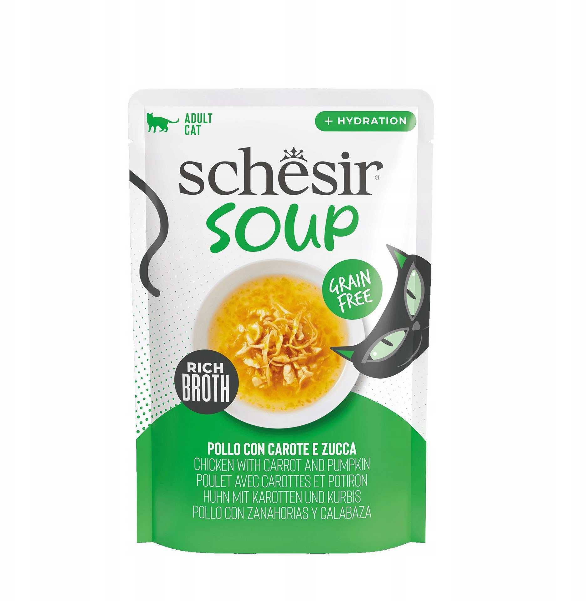 Whiskas Soup, wet food, for cats, chicken and pumpkin soup, 40 g, sachet