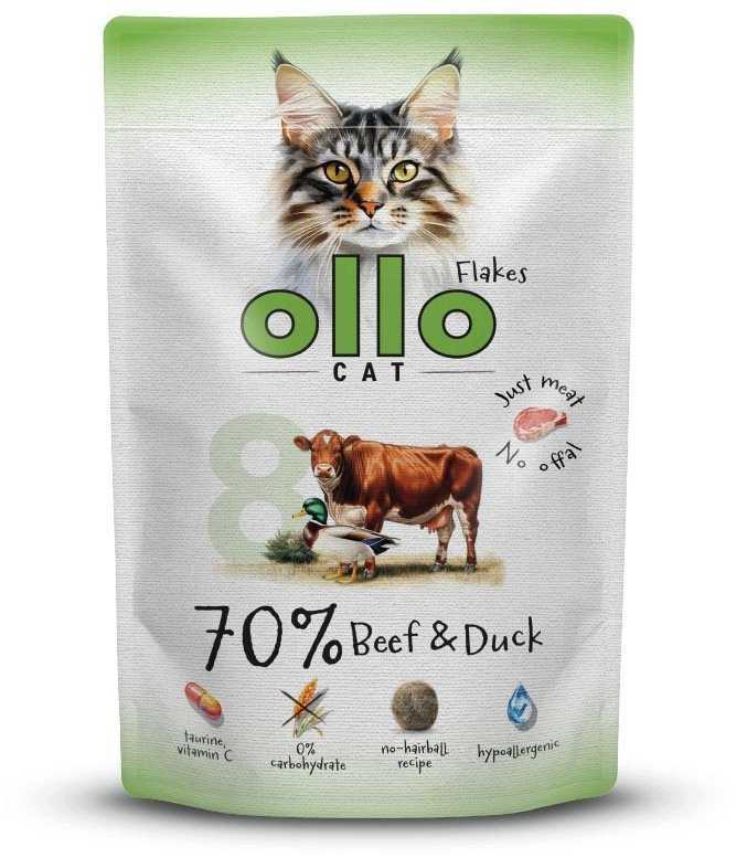 OLLO pouch no. 8 cat Beef Duck 85 g