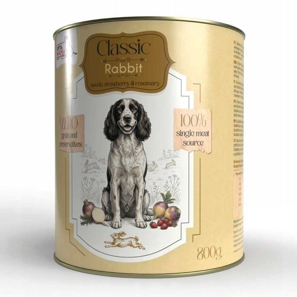 SYTA MICHA Classic Mono Rabbit with rutabaga - wet dog food -