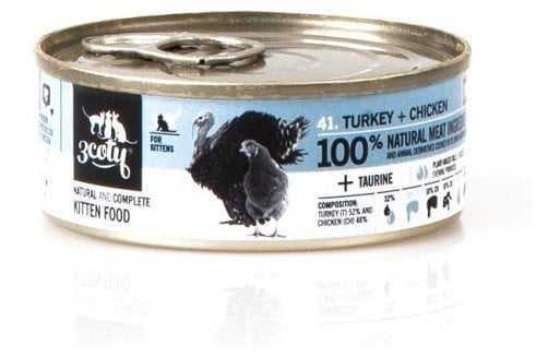 3coty Turkey with chicken For kittens - wet cat food - 80g