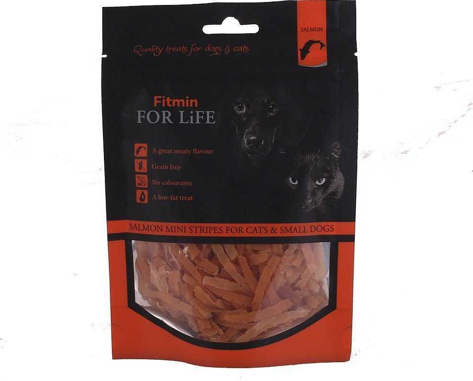 FITMIN DOG AND amp;CAT TREAT SALMON mini stripes 70g