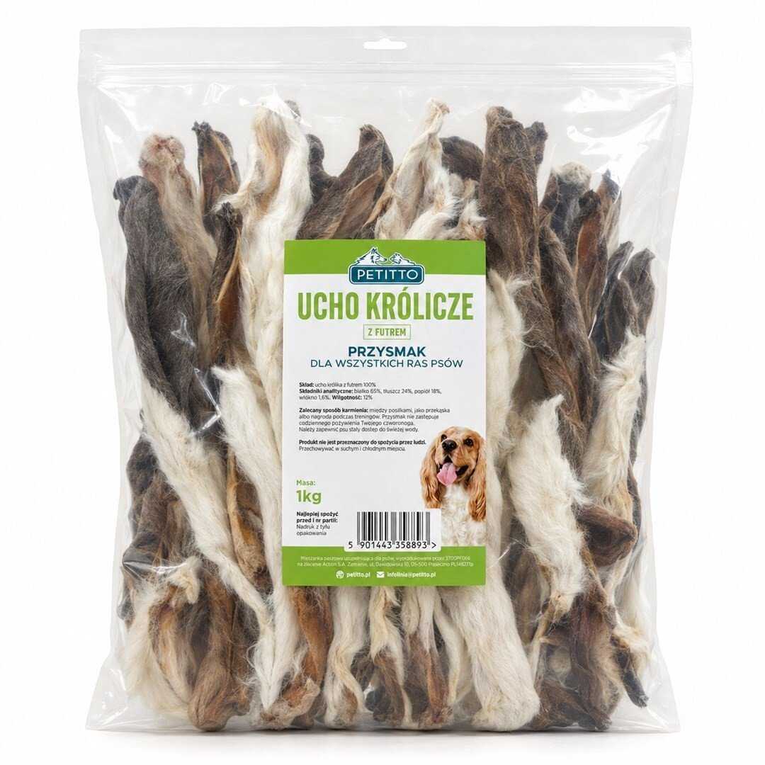 PETITTO - rabbit ear with fur -1 kg