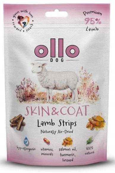 OLLO Air-Dried Skin AND amp; Coat Lamb strips - dog treat - 80g