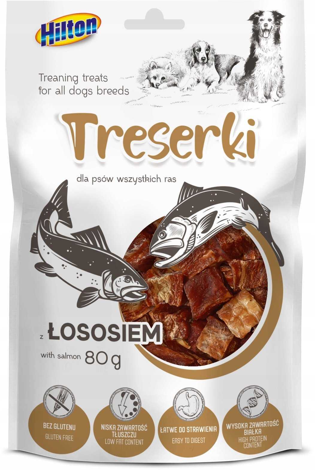 Hilton meat treats with salmon for dogs 80g