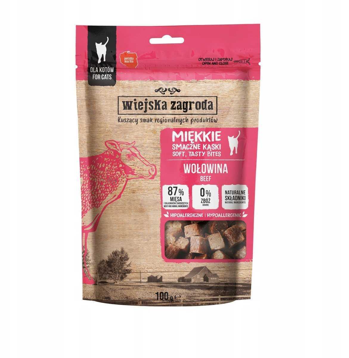 wiejska zagroda Treat for cats Soft tasty bites Beef