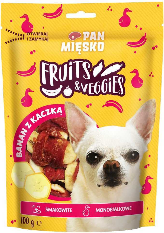 PAN MIĘSKO Fruits AND amp; Veggies Banana with duck dog treat 1