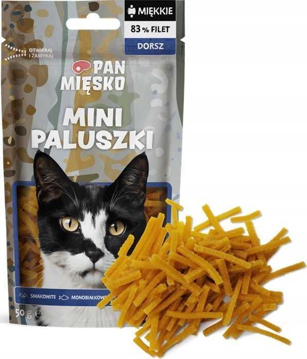 PAN MIĘSKO Cat treat Mini sticks Cod 50g