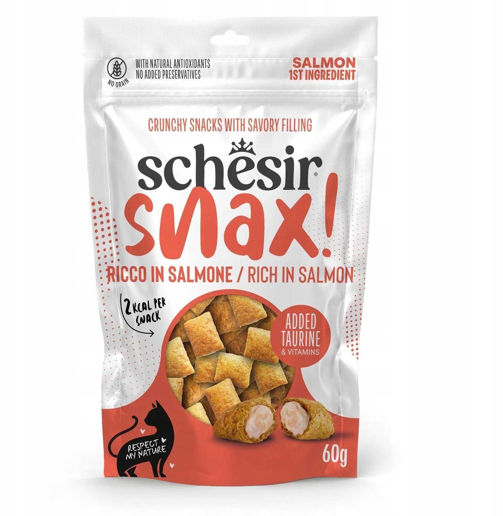 Schesir Snax, filled treat, for cat, salmon, 60g