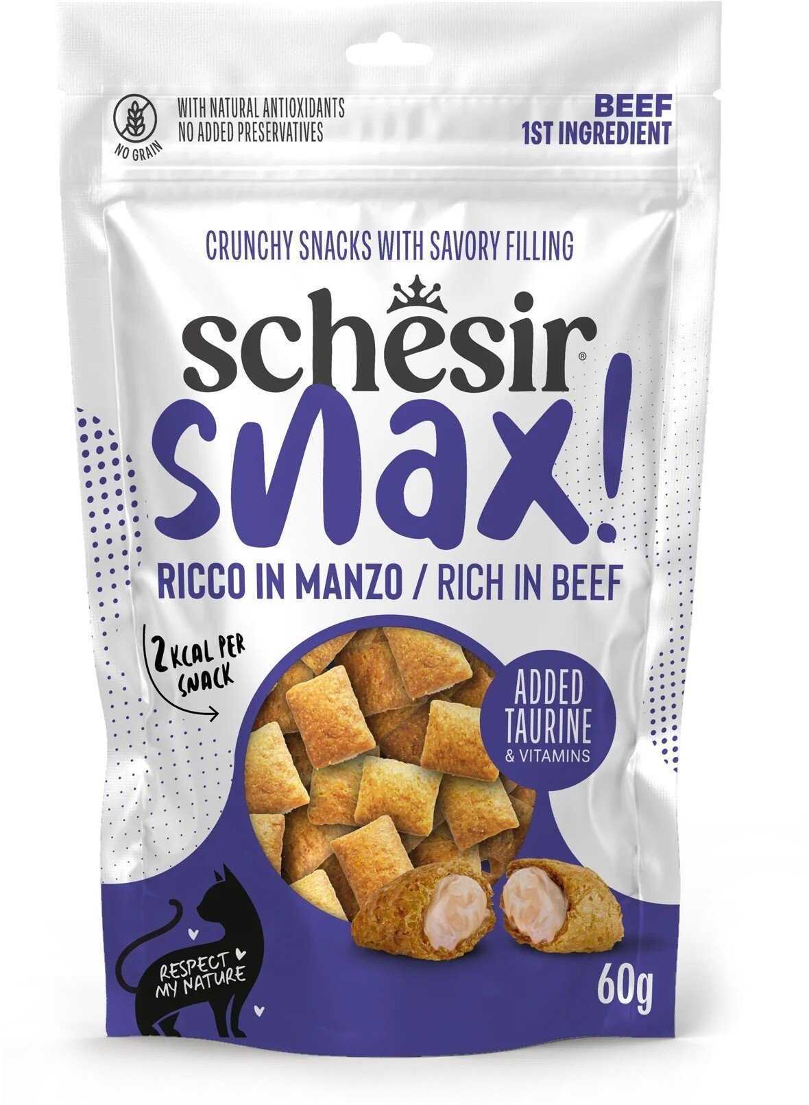 Schesir Snax, filled treat for cats, beef, 60g